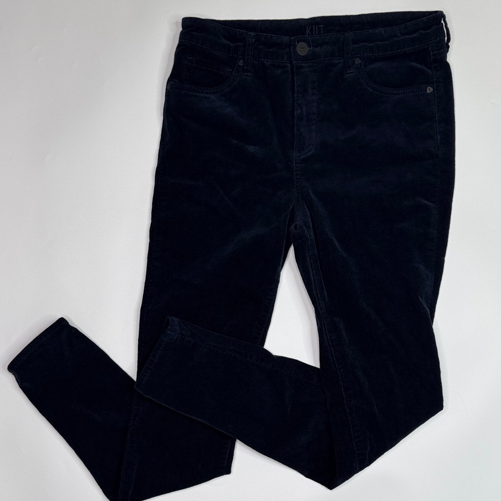 KUT Fab Ankle High Rise Toothpick Skinny Navy Blue Pants Size 8